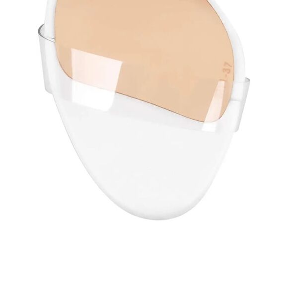 Rhinestones Block Heel Lace Up Ankle Wrap Sandals - Picture 15 of 16